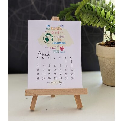 2024 Bible Verse Desk Calendar, Christian 12-Month Calendar with Stand, Gift for Teacher Coworker, Watercolor Calendar with Wood Easel | MakerPlace by Michaels 2024 Bible Verse Desk Calendar, Christian 12-Month Calendar with Stand, Gift for Teacher Coworker, Watercolor Calendar with Wood Easel | MakerPlace by Michaels